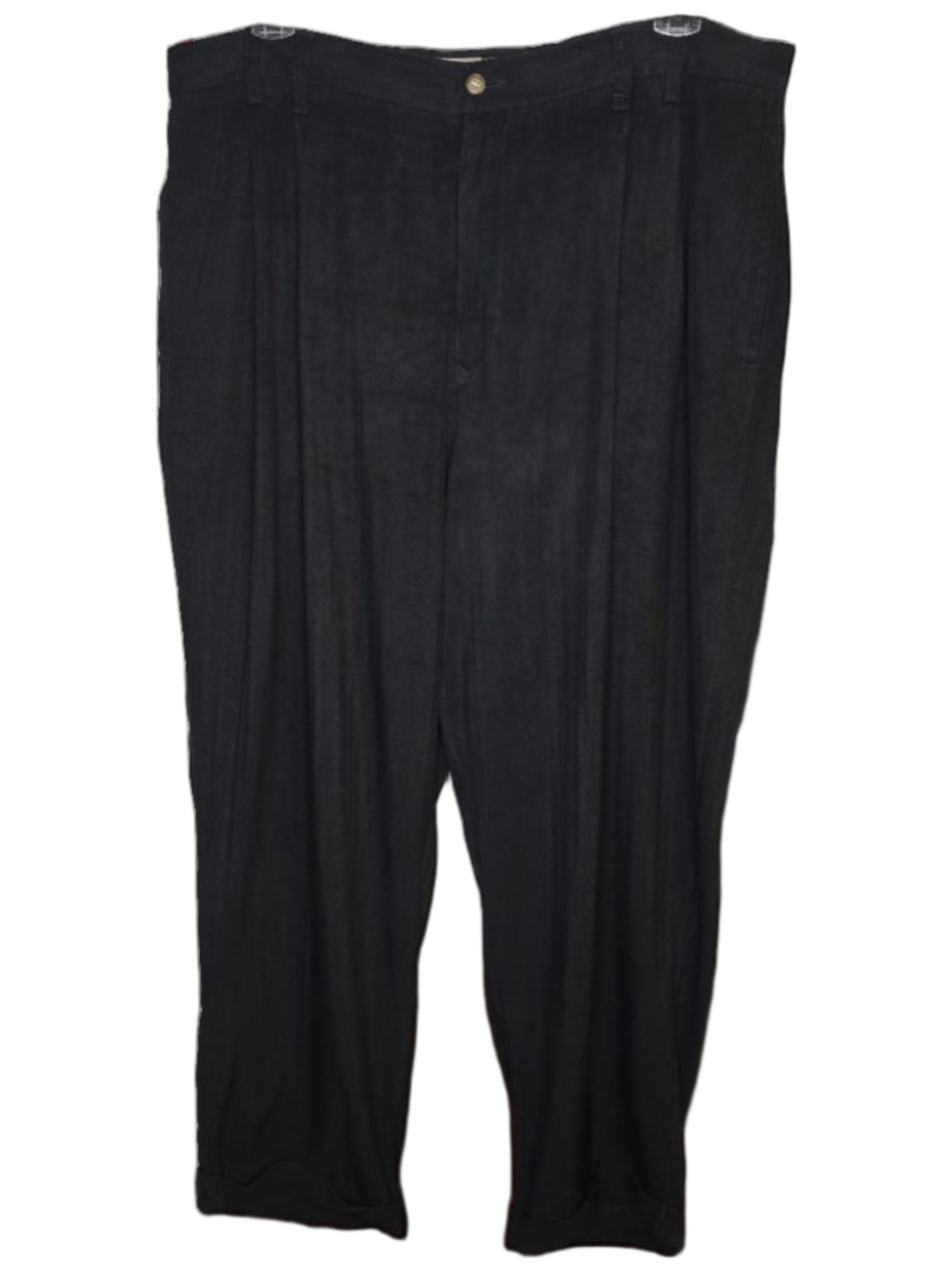 Tommy Bahama 100% Silk Black Pleated Cuffed Dress Pants Mens 38
